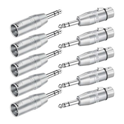 10er-Pack XLR-Adapter, 5 Stück Stecker auf XLR-Stecker-Adapter und 5 Stück 7985