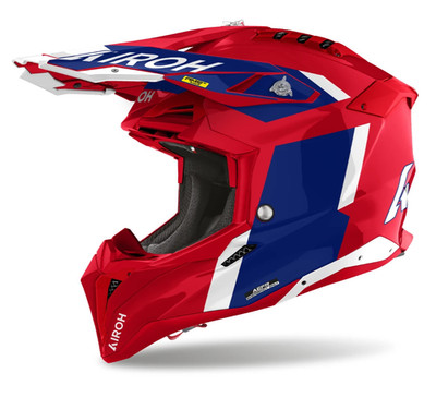 AIROH AVIATOR III HELMET GLORY - RED/BLUE GLOSS - SIZE MEDIUM - PAI65A1399DGB3C