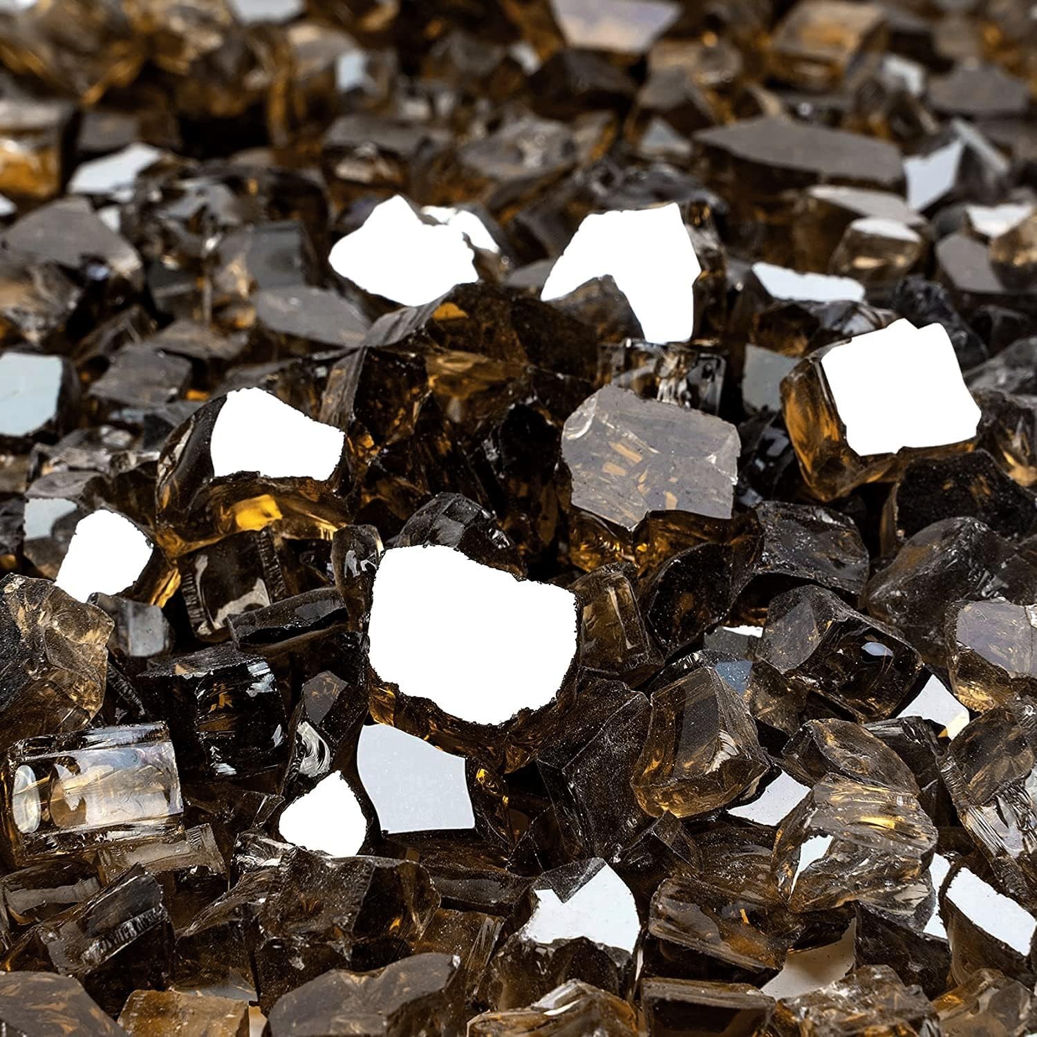 Mr. Fireglass 10 Pounds Fire Glass - 1/4 Inch High Luster Reflective Tempered...