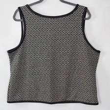 Max Studio London Black & White Geometric Design Sleeveless Tank Top Size XL