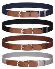 Boys Girls Elastic Belt - Stretch Adjustable Belt for Boys and Girls with Lea...