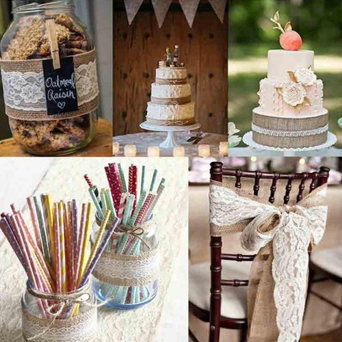 2 Meter Natural Rustic Jute Hessian Burlap Ribbon for Wedding mm - Picture 7 of 7