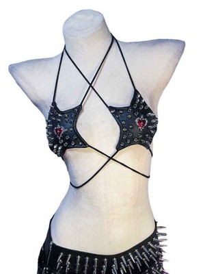 Goth Bra Tops Emo Kleidung Grunge Gothic Tank Punk Rock Klamotten Spiked Y2K