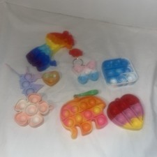LOT of 9 colorful pop-it fidget toys