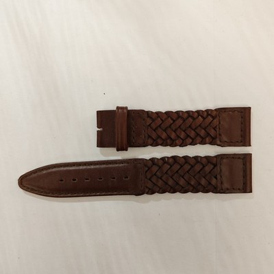 New Unworn 18mm Dark Brown Braided Leather Watchstrap 18x16