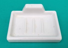 Vintage Soap Dish Holder WHITE PORCELAIN Wall Mount Bathroom Shower Antique