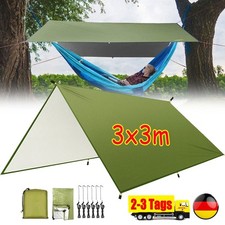 Wasserdichtes Tarp Outdoor Zeltplane Sonnensegel Plane 3x3m Armeegrün Camping