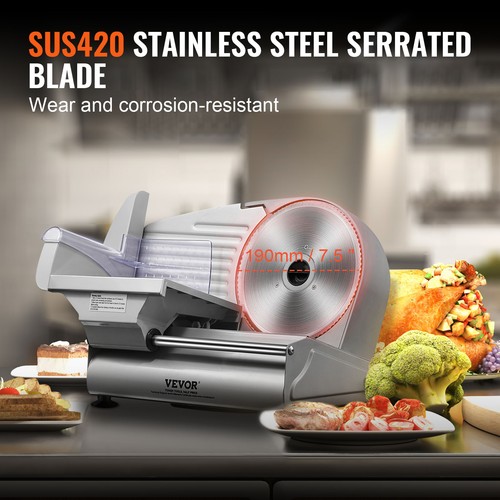 VEVOR Meat Slicer 180W Electric Deli Food Slicer with 7.5 inch SUS420 Blade - Imagen 4 de 12