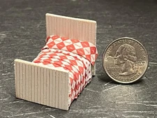 Dollhouse Miniature Bed Red U 1:48 Quarter inch scale 1/4 F238 Dollys Gallery