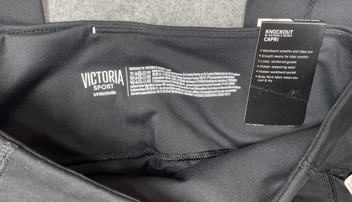 Victoria Sport Knockout Capri Leggings Womens Small Medium Rise Athletic NWT - Picture 9 of 13