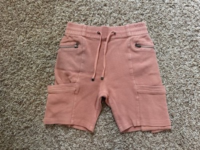 HELMUT LANG Coral Orange Cargo Zipper Sweat Shorts Men's Size XS