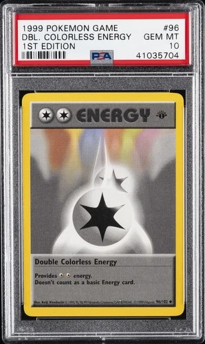1999 POKEMON BASE SET 1ST EDITION #96 DOUBLE COLORLESS ENERGY PSA 10
