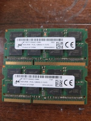 Micron 16GB DDR3 SODIMM PC3-12800 Laptop RAM Memory (2x8GB)