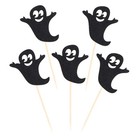  5 Stück Halloween Shaped Cake Toppers Lustige Papier Cupcake Toppers Ghost