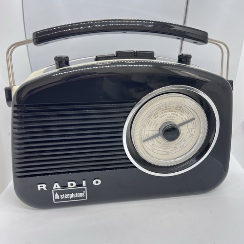 Steepletone Brighton Radio Retro Vintage Style - Cream & Black FM MW LW VGC