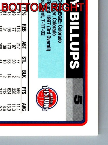 Chauncey Billups Guard Detroit Pistons Topps 2005 Card 5 Sports Memorabilia - Bild 11 von 12