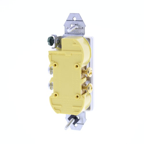 Hubbell RRD15KWTR White 15A Tamper Resistant Decorator Receptacle Outlet No Ears - Picture 4 of 5