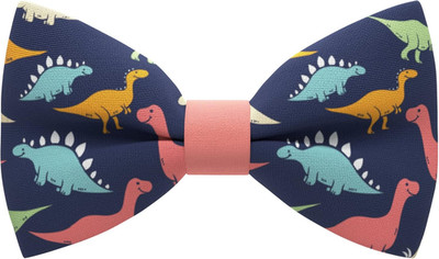 Patterned bow ties for adults & M - (6-18 yrs., schoolers, teens) 01 Blue Dino