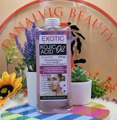 1 x Exotic White Kojic Oil 4x Whitening Glowing Face And Body Oil /1000 ML
