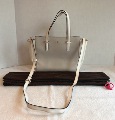 Kate Spade ~ Cedar Street Hayden Handbag ~ Crisp Linen ~ Cement Gold ~ Dust Bag