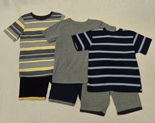 Garanimals Shirts  Shorts Boys 5T Black Gray  Blue Stripe Short Sleeve 6PC Lot