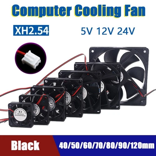 CPU Kühlgebläse 5V 12V 24V PC Kleiner Computer Lüfter Schwarz 2 Pin 40 - 120mm