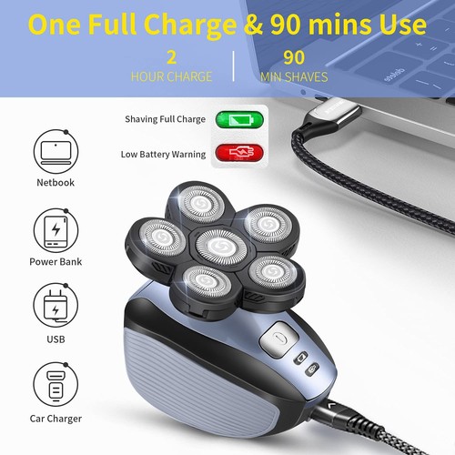 Head Shavers for Men Upgraded 5 in 1 Multifunctional Bald Head Shaver Groomin... - Picture 7 of 7