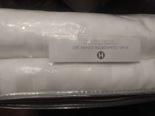 Hotel Collection 525 TC "Fresco Jacquard" 3 Pc King Duvet Set, White, NWT - Picture 11 of 17