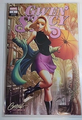 #ad GWEN STACY #1 NM J SCOTT CAMPBELL VARIANT SPRING COVER LMT 3000 C $25.00