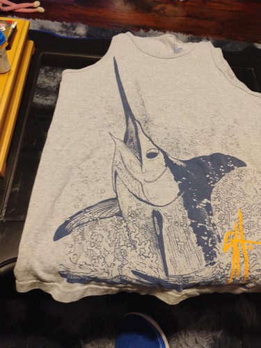 Guy Harvey Gray Tank Top Men's Large Cotton - Picture 6 of 11