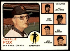 1973 TOPPS Giants Coaches - Charlie Fox Manager #252 EX