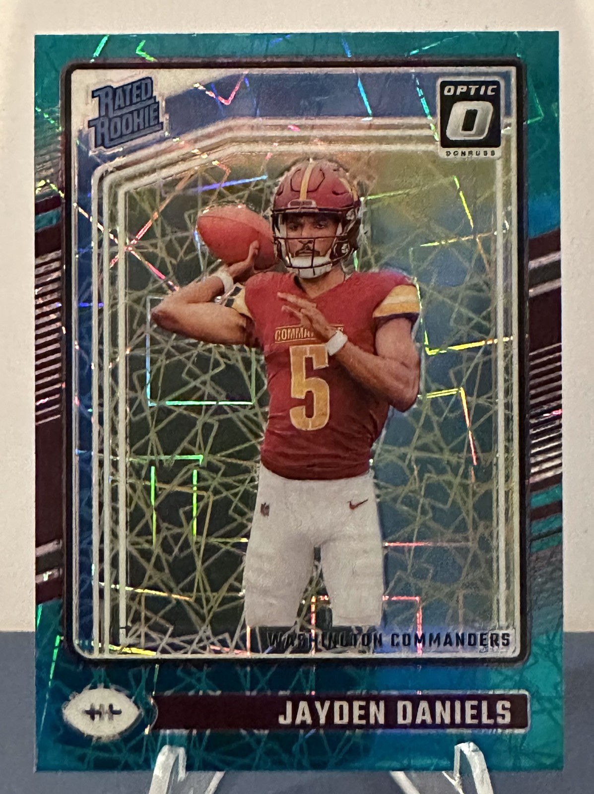 2024 Donruss Optic #248 Jayden Daniels Teal Velocity Prizm - Ready to Grade!! 🔥