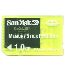 SanDisk 1GB Memory Stick Pro Duo Card Transparent Green Mint 9E