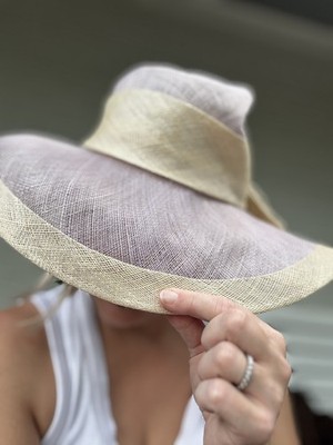 Toucan Hats New York Derby Lawn Party Cream and Lilac Women\'s Sun Sisal Hat Toucan Hats New York Derby Lawn Party Cream and Lilac  main image 4