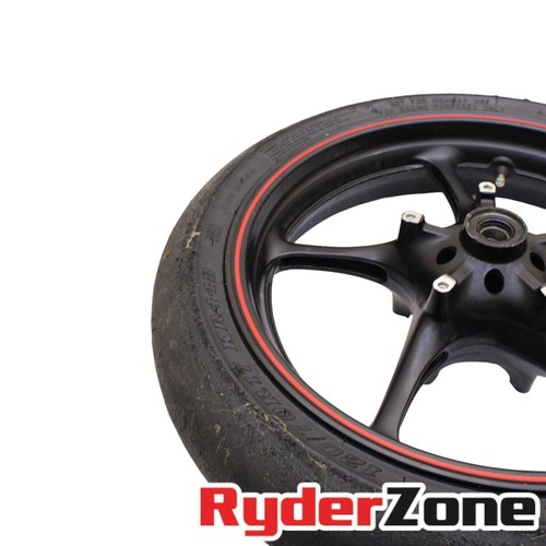 2003 - 2016 YAMAHA YZF R6 Roue Avant Droit Jante Noir Piste Pneu Dunlop - Photo 4 sur 10