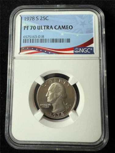 1978 S WASHINGTON QUARTER 25C PF70 ULTRA CAMEO NGC UCAM PR70 DCAM SKU 3687