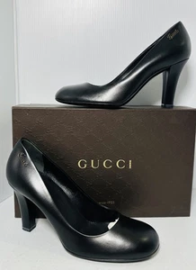 Gucci Logo Escarpins Escarpins Chaussures Femme Cuir Escarpins à enfiler Taille 38