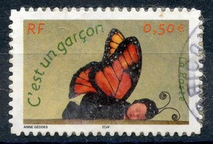 Stamp Timbre France Oblitere N 3635 C Est Un Garcon Bebe Papillon Autoadhesif Ebay