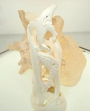 MASTER HAND-CARVED DOMESTIC CARABAO BONE HAWAIIAN HUMPBACK WHALES 7.4