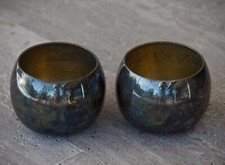 VINTAGE Silverplate Brass Candle Holders by ROGERS Made in USA 1940's