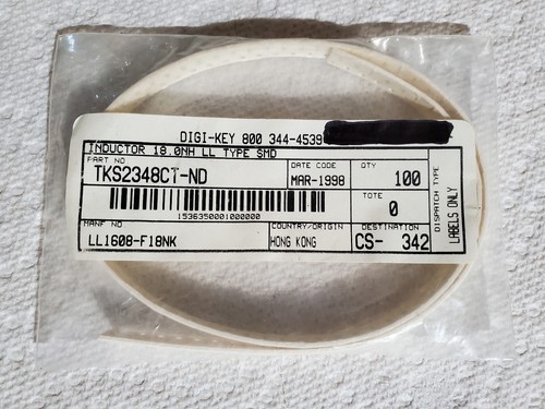 Toko LL1608-F18NK Fixed Multilayer Ceramic Inductors - Picture 2 of 2