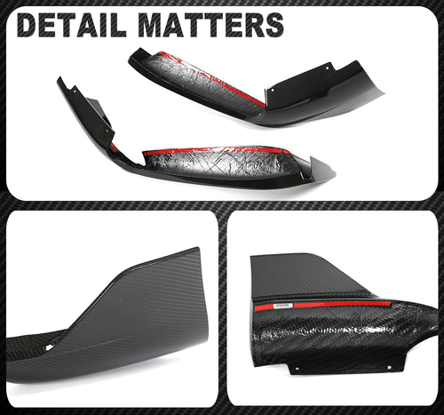 For Porsche 911 992 Carrera Targa Dry Carbon Front Bumper Splitter Air Vent Fins - Picture 11 of 11