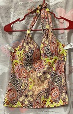 Womens VICTORIAS SECRET Bohemian Tankini Push Up Multi Floral Swim Top Halter S