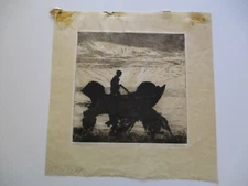 Listed Massachusetts Artist Phillip Little Limited Ed. Etching WPA ERA LANDSCAPE