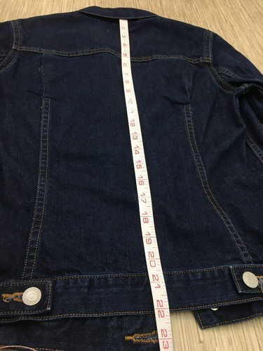 Levi’s Trucker Jean Jacket Women’s Size Small Dark Blue Denim Button Up Shacket - Picture 6 of 6
