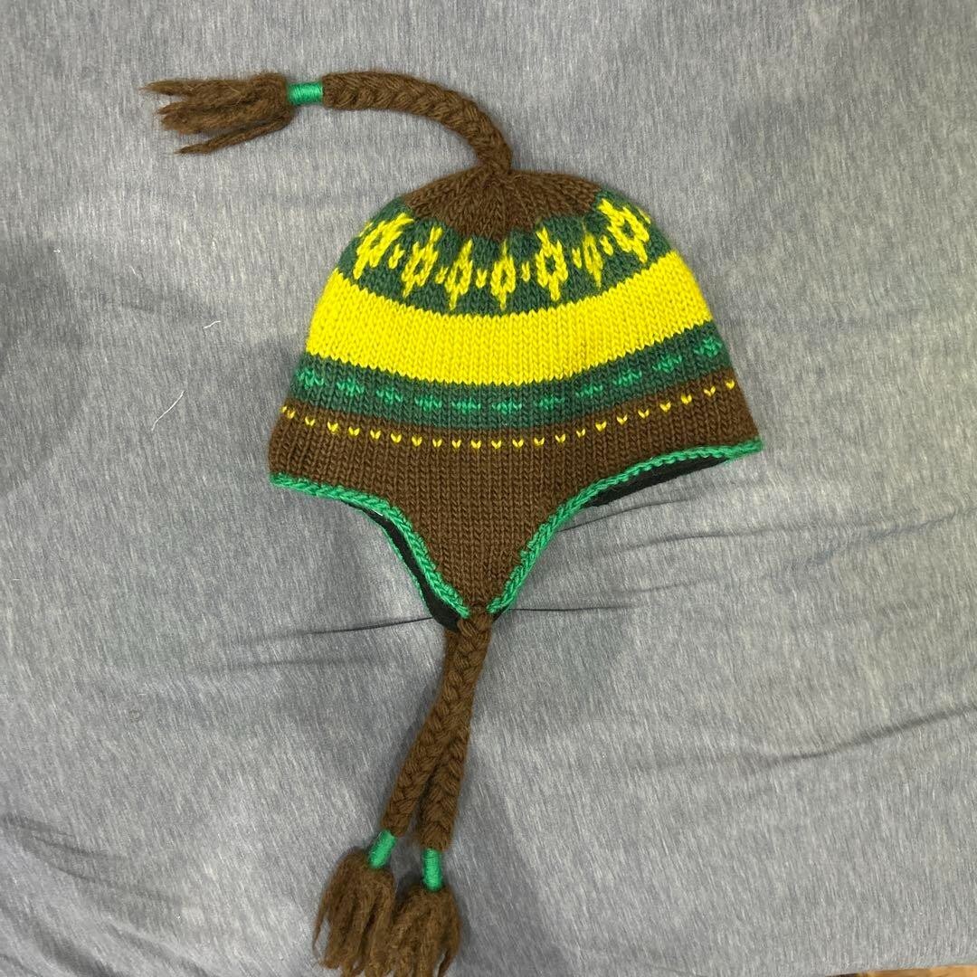 Cappello ARC'TERYX 90S Flight Cap Beanie in maglia con auricolari lana multicolore Giappone 