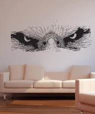 Eagle Eyes Staring Down Vinyl Wall Decal Sticker.#5517