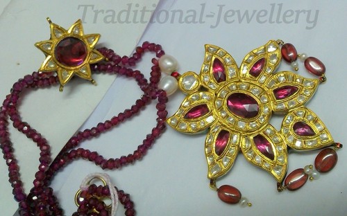 REAL DIAMOND POLKI PENDANT SET 
