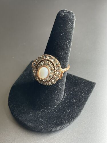Rose Gold Plated Cocktail Ring Sz7