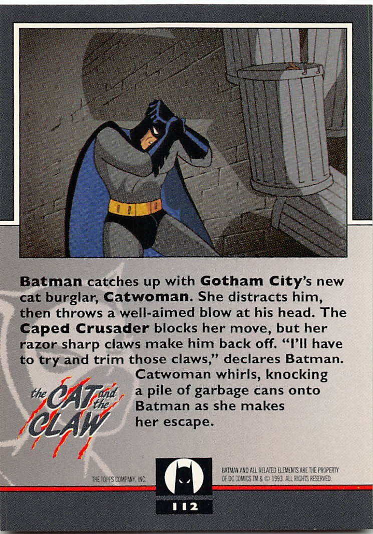 1993 Topps Batman: The Animated Series Batman #112 The Cat And The